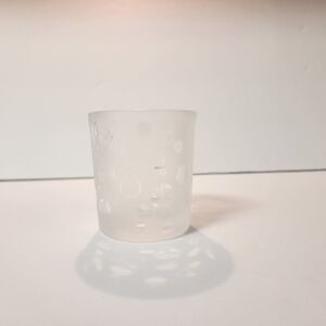 Frosted Polka Dot Tealight Holder Votive